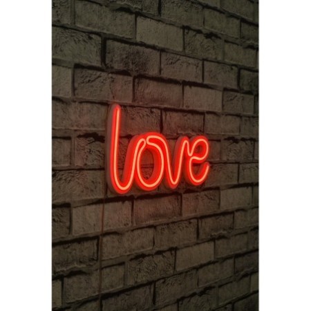 Iluminación LED decorativa de plástico Love rojo 37x19x2 cm