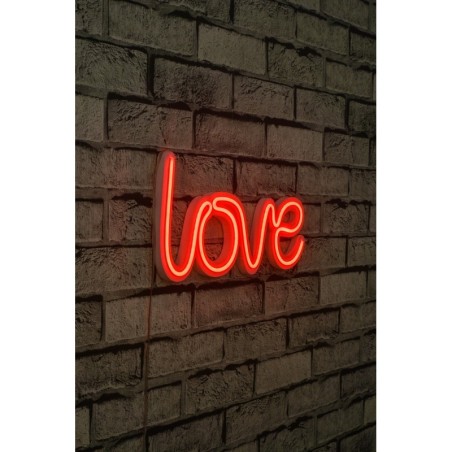 Iluminación LED decorativa de plástico Love rojo 37x19x2 cm