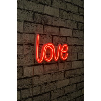 Iluminación LED decorativa de plástico Love rojo 37x19x2 cm