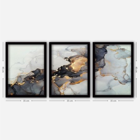 Cuadro decorativo enmarcado 3SC34 multicolor 35x45 cm (3 piezas)