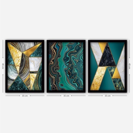 Cuadro decorativo enmarcado 3SC37 multicolor 35x45 cm (3 piezas)