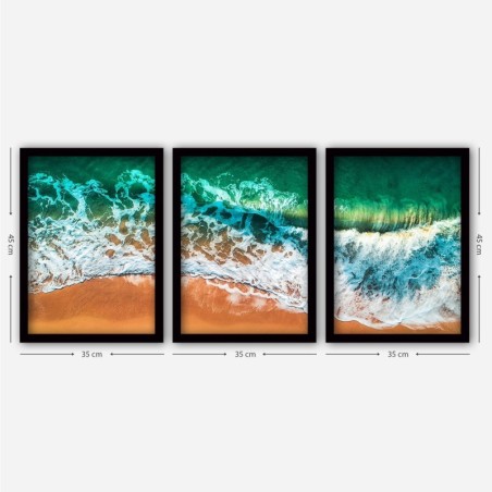 Cuadro decorativo enmarcado 3SC31 multicolor 35x45 cm (3 piezas)