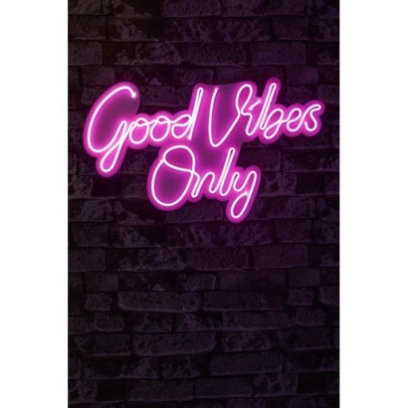 Iluminación LED decorativa de plástico Good Vibes Only 2 rosa 37x62x2 cm