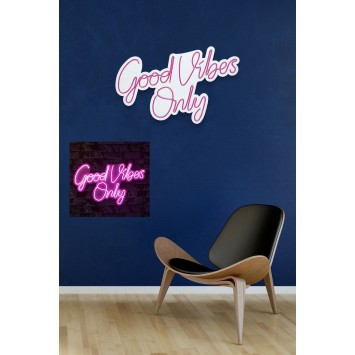 Iluminación LED decorativa de plástico Good Vibes Only 2 rosa 37x62x2 cm