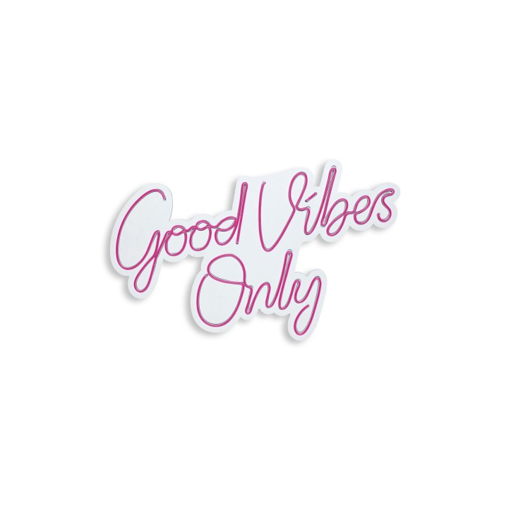 Iluminación LED decorativa de plástico Good Vibes Only 2 rosa 37x62x2 cm