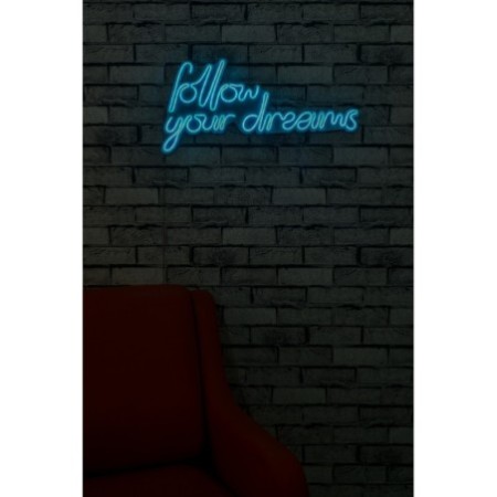 Iluminación LED decorativa de plástico Follow Your Dreams azul 60x32x2 cm