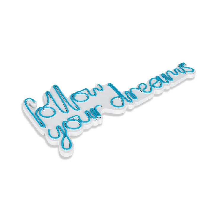 Iluminación LED decorativa de plástico Follow Your Dreams azul 60x32x2 cm