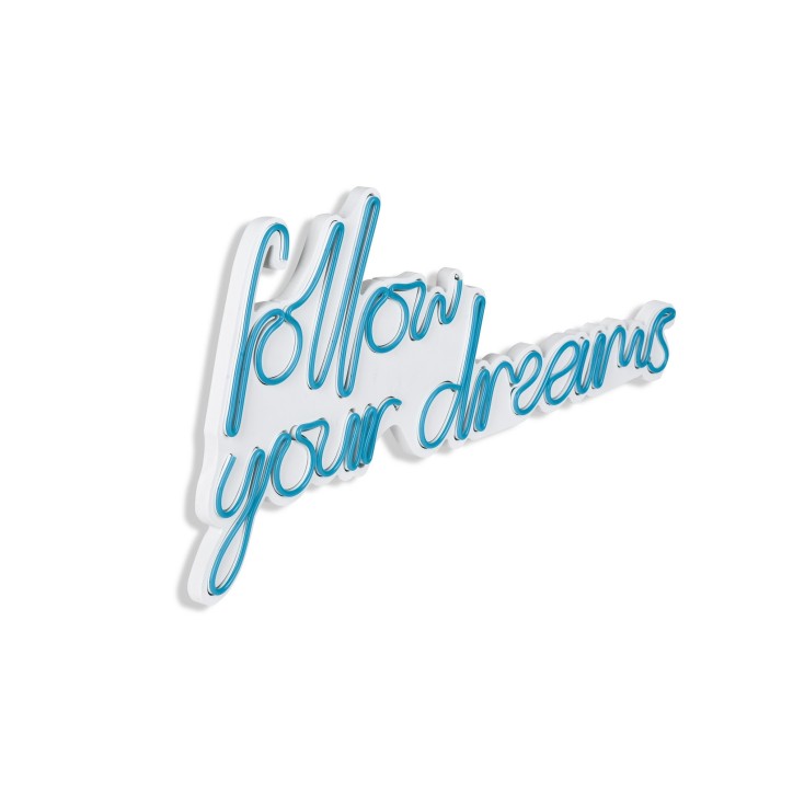 Iluminación LED decorativa de plástico Follow Your Dreams azul 60x32x2 cm