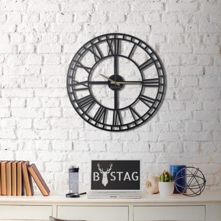 Reloj de pared metal Classic XL negro 70x70 cm