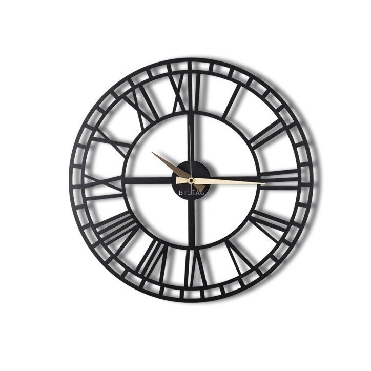 Reloj de pared metal Classic XL negro 70x70 cm