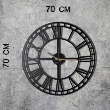 Reloj de pared metal Classic XL negro 70x70 cm