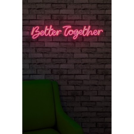 Iluminación LED decorativa de plástico Better Together rosa 84x16x2 cm