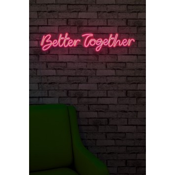 Iluminación LED decorativa de plástico Better Together rosa 84x16x2 cm