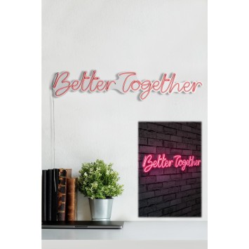 Iluminación LED decorativa de plástico Better Together rosa 84x16x2 cm