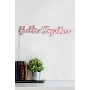 Iluminación LED decorativa de plástico Better Together rosa 84x16x2 cm