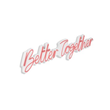 Iluminación LED decorativa de plástico Better Together rosa 84x16x2 cm