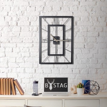 Reloj de pared metal November XL negro 70x49 cm