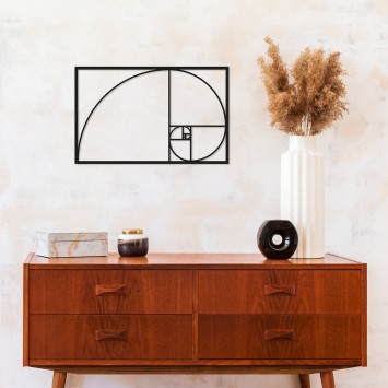 Decoración pared de metal Golden Ratio negro 53x35 cm