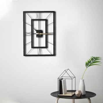 Reloj de pared metal November negro 49x34.5 cm