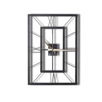 Reloj de pared metal November negro 49x34.5 cm