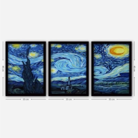 Cuadro decorativo enmarcado 3SC190 multicolor 35x45 cm (3 piezas)