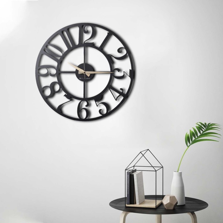 Reloj de pared metal Circle negro 50x50 cm