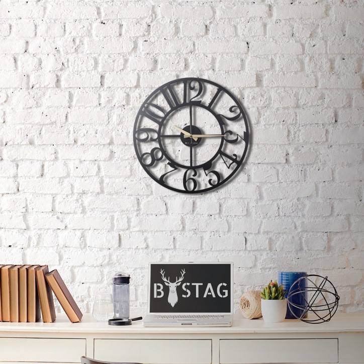 Reloj de pared metal Circle negro 50x50 cm