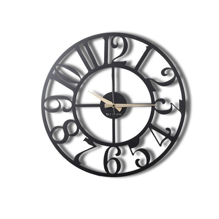 Reloj de pared metal Circle negro 50x50 cm