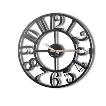 Reloj de pared metal Circle negro 50x50 cm