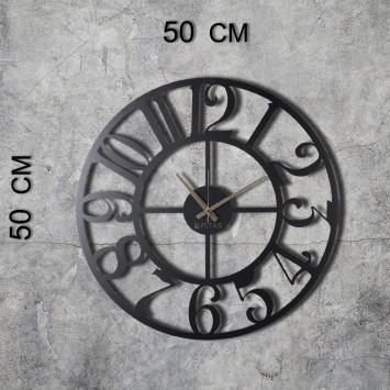 Reloj de pared metal Circle negro 50x50 cm