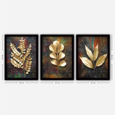Cuadro decorativo enmarcado 3SC27 multicolor 35x45 cm (3 piezas)