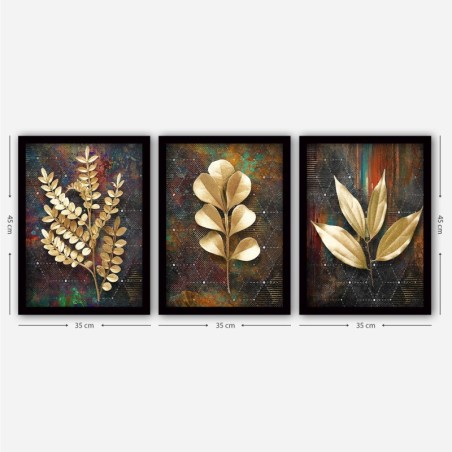 Cuadro decorativo enmarcado 3SC27 multicolor 35x45 cm (3 piezas)