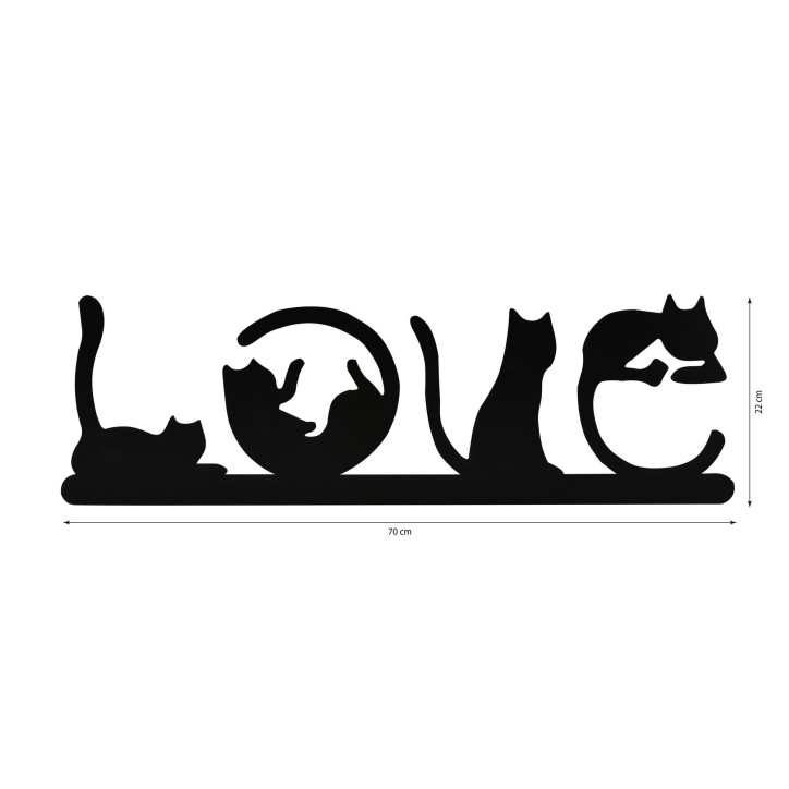 Iluminación LED decorativa Cat Love azul 70x22 cm