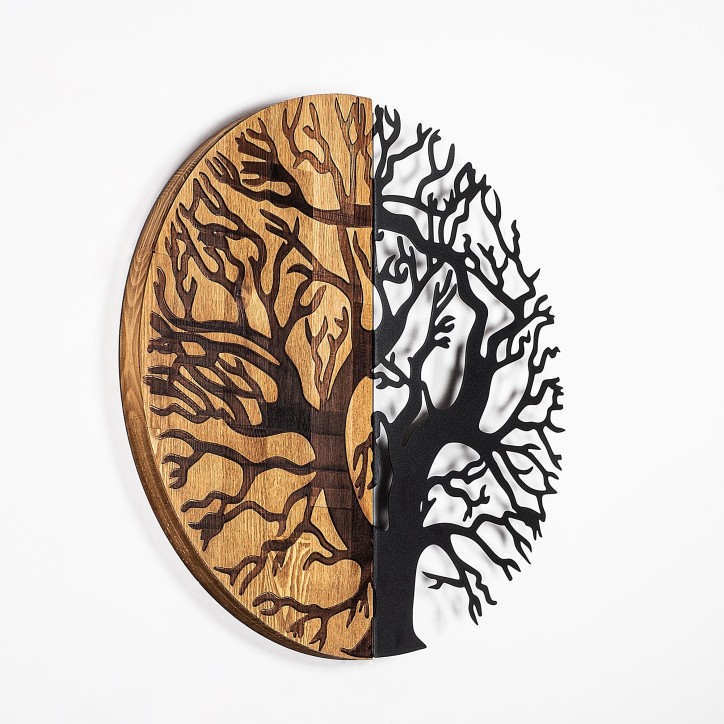 Decoración pared de madera Monument Tree-320 nogal negro diámetro 56 cm