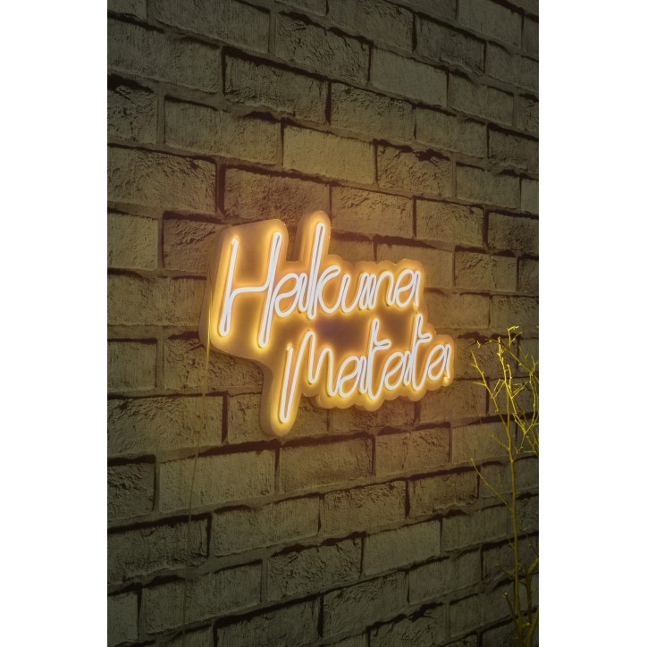 Iluminación LED decorativa de plástico Hakuna Matata amarillo 47x29x2 cm