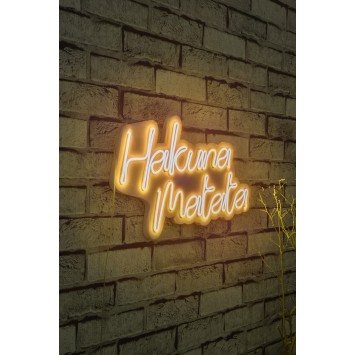 Iluminación LED decorativa de plástico Hakuna Matata amarillo 47x29x2 cm