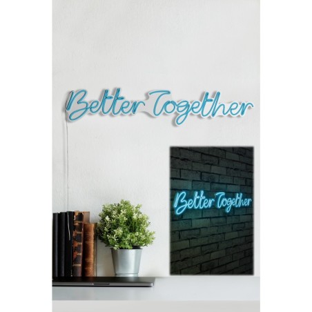 Iluminación LED decorativa de plástico Better Together azul 84x16x2 cm