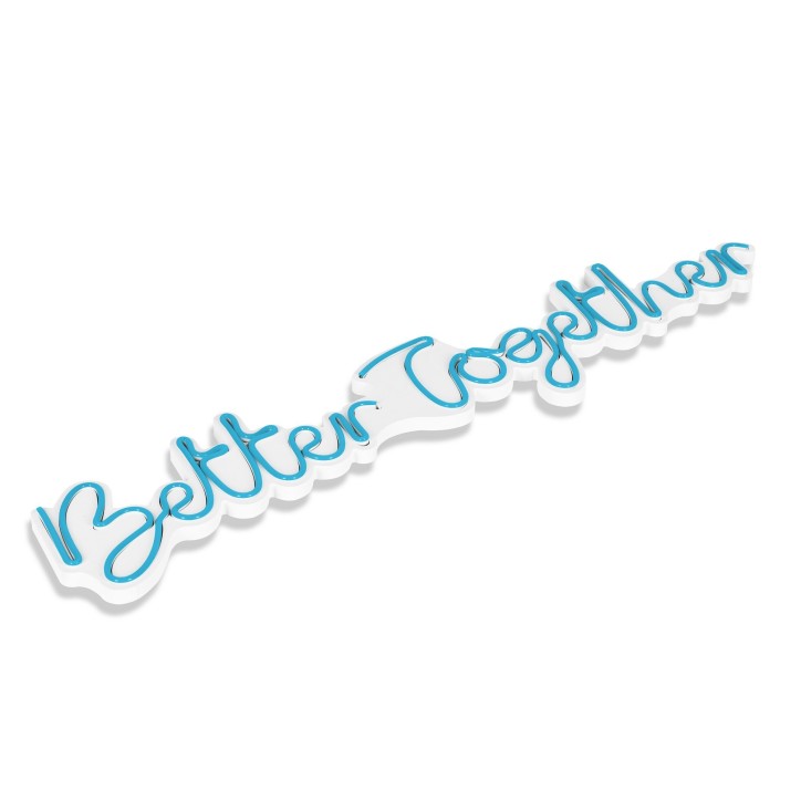 Iluminación LED decorativa de plástico Better Together azul 84x16x2 cm