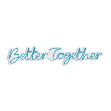 Iluminación LED decorativa de plástico Better Together azul 84x16x2 cm