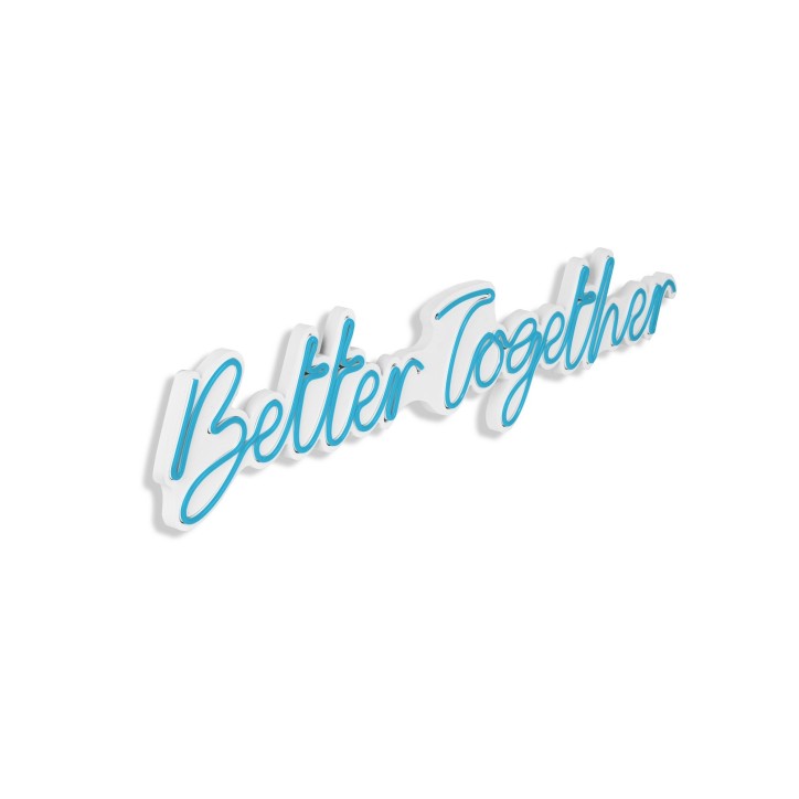 Iluminación LED decorativa de plástico Better Together azul 84x16x2 cm