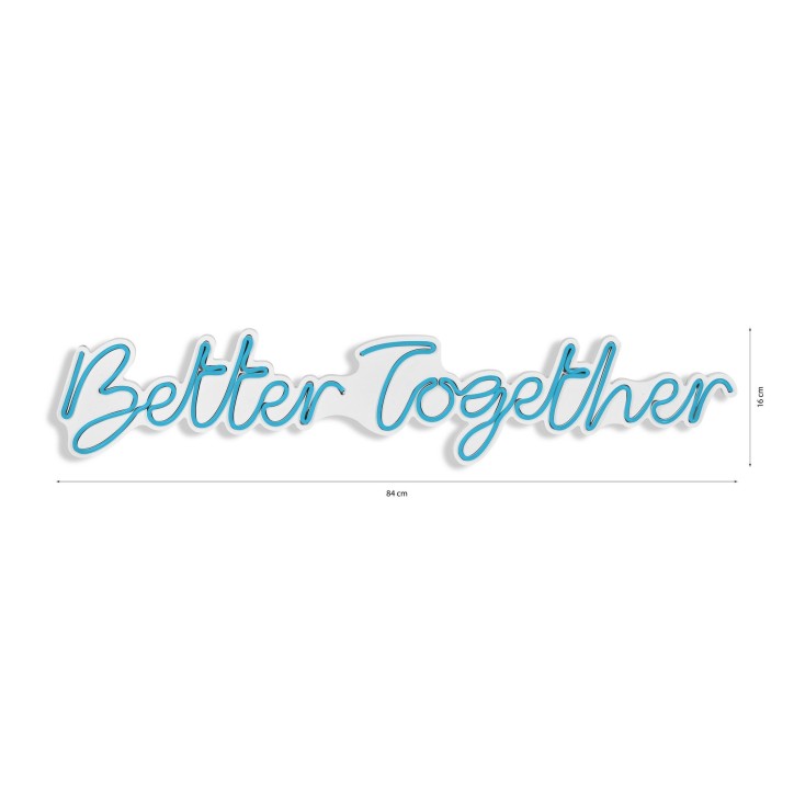 Iluminación LED decorativa de plástico Better Together azul 84x16x2 cm