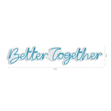 Iluminación LED decorativa de plástico Better Together azul 84x16x2 cm