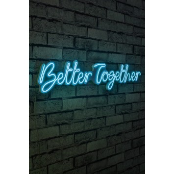 Iluminación LED decorativa de plástico Better Together azul 84x16x2 cm