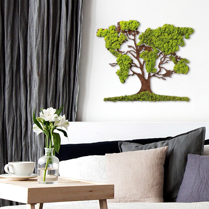 Decoración pared Tree 2 verde marrón 71x1x59 cm