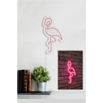 Iluminación LED decorativa de plástico Flamingo rosa 42x23x2 cm