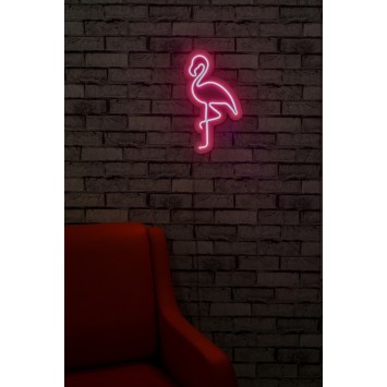 Iluminación LED decorativa de plástico Flamingo rosa 42x23x2 cm