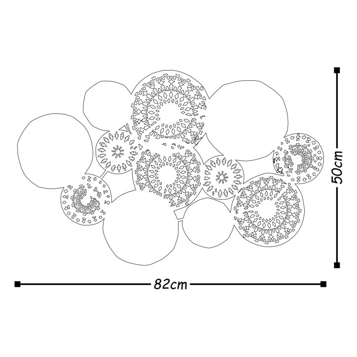 Decoración pared de metal Metal Art Charm multicolor 82x50x5 cm