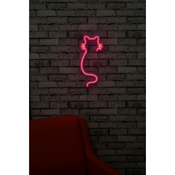 Iluminación LED decorativa de plástico Cat rosa 22x48x2 cm