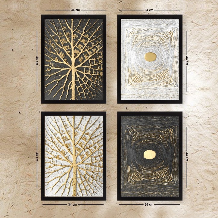 Cuadro decorativo enmarcado SET_132 multicolor 34x44 cm (4 piezas) Cuadro decorativo enmarcado SET_132 multicolor 34x44 cm (4 piezas)