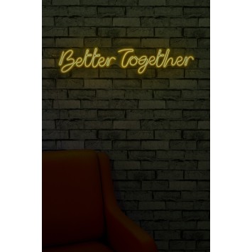 Iluminación LED decorativa de plástico Better Together amarillo 84x16x2 cm